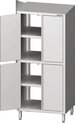 Produktbild von Durchreiche-Hochschrank mit Flügeltüren, 800x600x1800 mm, mit zwei Schrankräumen, verschweißt