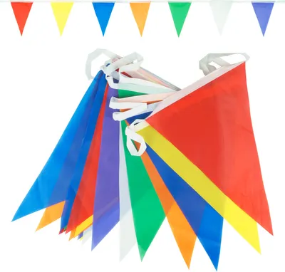 Produktbild von Goodymax® Wimpelkette 11 m Farbmix bunt Polyester STOFF 20 x 30 cm