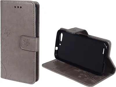 Produktbild von Schutz Hülle Blumen für Case Handy ZTE Blade V6 Grau