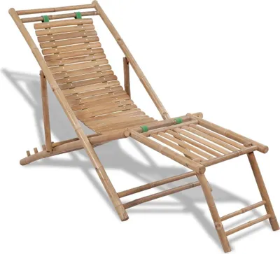 Image de Chaise de terrasse d'extérieur avec repose-pied Bambou