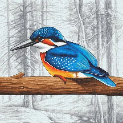 Produktbild von Stickpackung - Eisvogel vor der Abreise