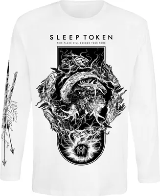 Produktbild von Sleep Token Langarmshirt Herren Nimbus weiß Band-Merch, Bands 100% Baumwolle S