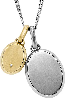 Image de Fossil JF04850998 Collier homme en acier inoxydable bicolore or 56 cm