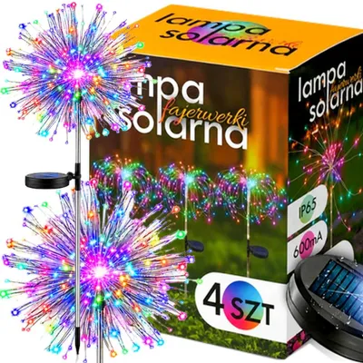 Produktbild von 4x Solar LED Gartenleuchten Pusteblume zum Einstecken mit Dämmerungssensor