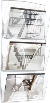 Obrázok produktu pre CEP Office Solution Wandprospekthalter transparent DIN A4 3 Fächer