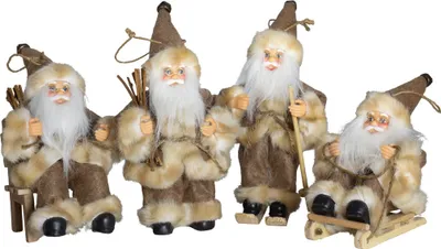 Produktbild von Weihnachtsmann 18cm, 4er Set, 4 Designs Dekofigur Weihnachten