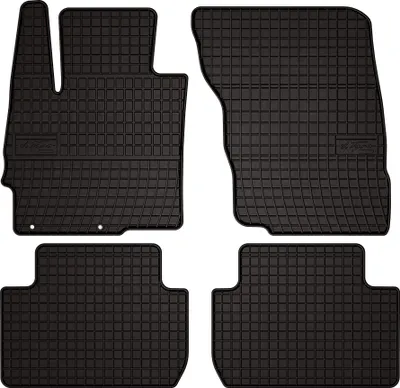 Produktbild von Gummifußmatten passend für Mitsubishi Eclipse Cross (SUV, Bj. 2017-) –  schwarz, passgenau, mit Befestigungen set 4 Stk. - Gummi-Automatten