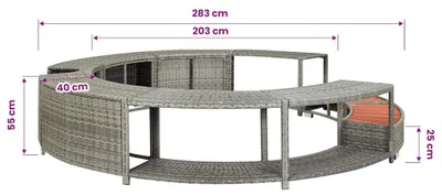 Immagine prodotto di vidaXL Bordo per vasca idromassaggio in polirattan grigio