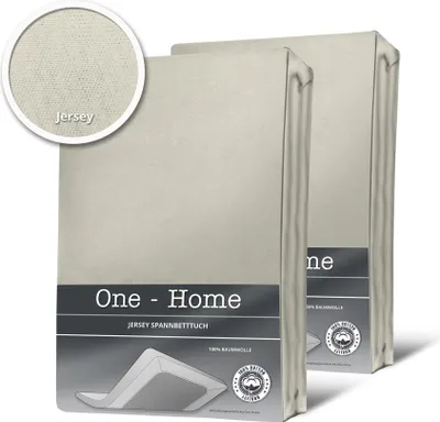 Produktbild von 2 Spannbettlaken Bettlaken creme natur ecru 180x200 cm - 200x200 cm Jersey Set