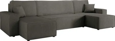 Produktbild von MIRJAN24 Wohnlandschaft Karl U, Eckcouch mit Bettkasten und Schlaffunktion, Schwarze Füße, Kissen mit Reisverschluss (Farbe: Lima 84)