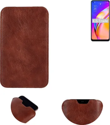 Produktbild von K-S-Trade Schutzhülle Handyhülle kompatibel mit Oppo A94 5G Handytasche Kunstleder Sleeve in braun