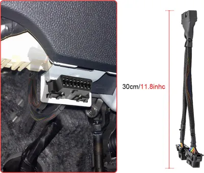 Immagine prodotto di 1 IN 2 Cavo di prolunga OBD2 16pin 30 cm di lunghezza da spina a adattatore diagnostico a doppia presa