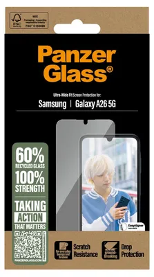Produktbild von PanzerGlass ® Displayschutz Samsung Galaxy A26 5G | Ultra-Wide Fit, Samsung, Samsung - Galaxy A26 5G, Trockene Anwendung, Kratzresistent, Schockresistent, Transparent, 1 Stück(e)