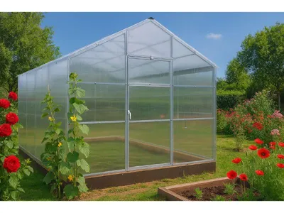 Produktbild von Polycarbonat Gewächshaus „Victoria“ 3x6m aus Stahl, mit 6mm Polycarbonat