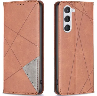 Produktbild von Mobigear Rhombus Slim  Samsung Galaxy S23 Hülle Klapphülle - Braun