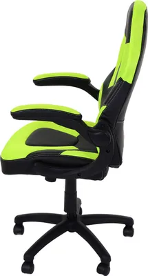 Produktbild von Bürostuhl HWC-K13, Drehstuhl Gamingstuhl, ergonomisch, verstellbare Armlehne, Kunstleder schwarz-grün