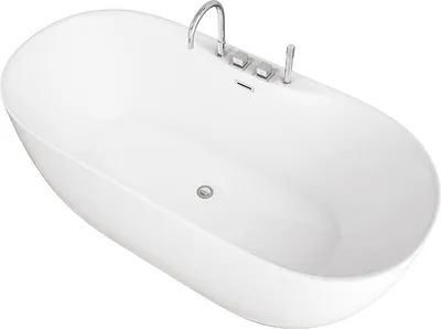 Produktbild von HOME DELUXE - freistehende Badewanne - LENI mit Armatur, Weiß - Maße: ca. 170 x 80 x 58 cm - Füllmenge: 235 Liter, inkl. Überlaufschutz, Siphon und Verschluss I Spa, für 2 Personen