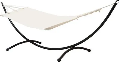 Produktbild von Hängematte mit Rahmen bis 120 kg - Ideal für Innen und Außen - 300x100 cm Garten Standard