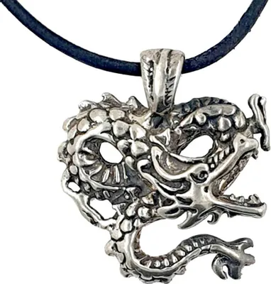 Produktbild von Drache Schmuck Anhänger 925er Silber - Drachen - 30x32mm