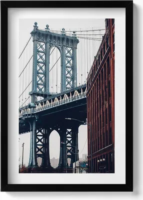 Produktbild von Architektur einer Brückenstadt– Wandbild mit Rahmen – Gerahmtes Bild – Wanddekoration – 40x60 cm – Schwarz