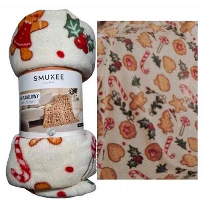Produktbild von Smukee Weihnachtliche Kuscheldecke Flanell Lebkuchen 150x130 cm