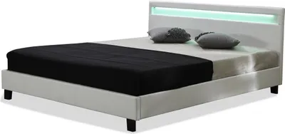 Produktbild von Bett mit LED "Maria" - 140 x 190 cm - Weiß