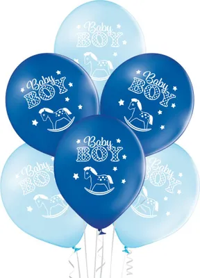 Produktbild von Latexballons Baby Boy blau Ø 20 cm 10 Stück