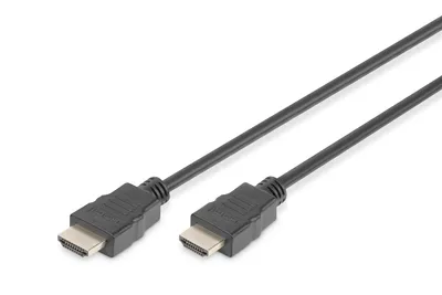 Zdjęcie produktu dla Digitus Kabel połączeniowy HDMI High Speed z Ethernetem, 3 m, HDMI Typu A (Standard), HDMI Typu A (Standard), 1920 x 1080 px, Kompatybilność 3D, Czarny