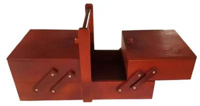 Image de Boîte à couture en bois portable pour projets créatifs