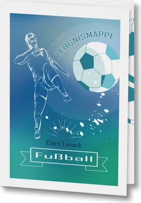 Produktbild von Zeugnismappe mit Name Unterschriftenmappe personalisiert Soccer Game A4 Schulbeginn Fußballmappe Fußballspiel