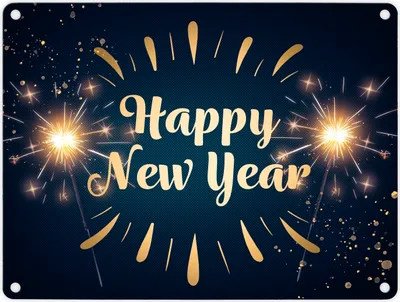 Produktbild von Wunderkerzen Happy New Year Metallschild in 15x20 cm