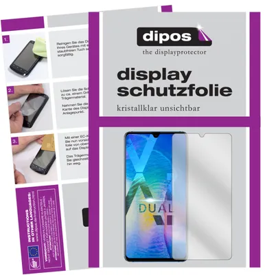 A collage showing instructions for applying a screen protector and a product image of the screen protector next to a phone.