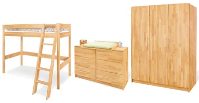 Image de Pinolino Chambre de jeunes 'Natura' extra large avec lit surélevé, 3 pièces, 102175JHXG