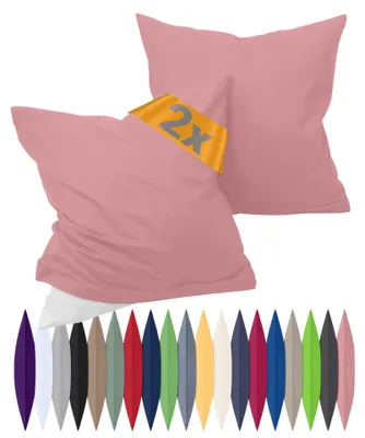 Productafbeelding van Perkal kussenslopen, set van 2 – 100% katoen – eenvoudig en elegant, artikelnummer 698.898, 40 x 40 cm, antiekroze