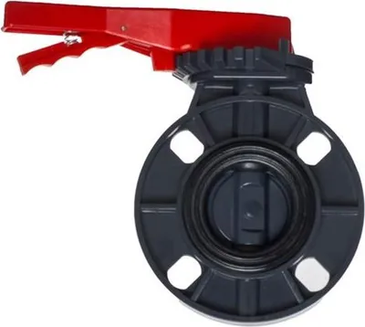 Immagine prodotto di Valvola a farfalla tipo wafer in PVC con maniglia a leva, 90 mm