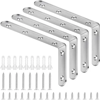 Image de Équerres robustes - Lot de 4 - acier inoxydable - 125 mm x 75 mm