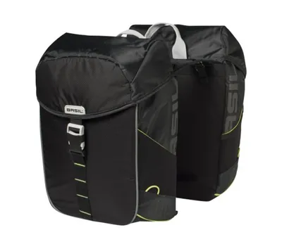 Produktbild von Basil Miles Doppelpacktasche 34 Liter schwarz Fahrradtasche Polyester Reflektor