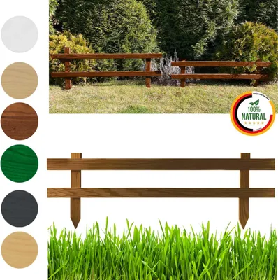 Produktbild von Floranica Gartenzaun 1 stk. 30 cm x 100 cm Braun Steckzaun Zierzaun Friesenzaun zum Stecken Vorgartenzaun
