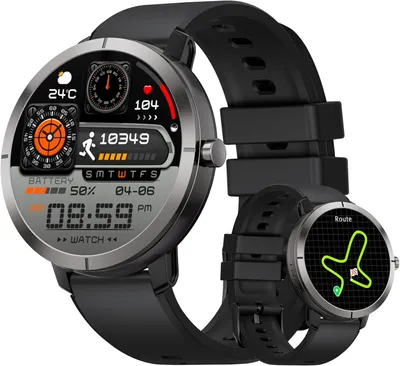 Produktbild von DREMAC Smartwatch Herren Damen GPS 1.35 Inch AMOLED Fitness Uhr 170 Sportmodi 10 Tage Akku 5ATM Wasserdicht Gesundheitsmonitor Bluetooth Anruf