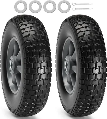 Obrázek produktu pro Plná pneumatikaPolyuretanrunflat, bezdušová pneumatika, 10 palců, 2 balení, 180 lbs