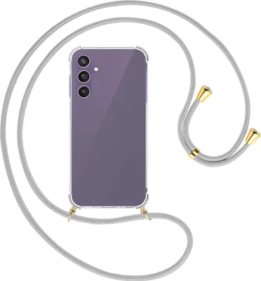 Produktbild von Handykette Backcover-Schutzhülle mit Band (Metall goldfarben) für Samsung Galaxy A25 5G - silbergrau