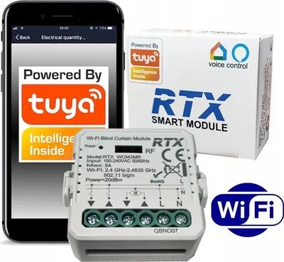Zdjęcie produktu dla RTX Moduł Sterownik Rolet Żaluzjii Fasadowych Regulacja Kąta TUYA WiFi + RF