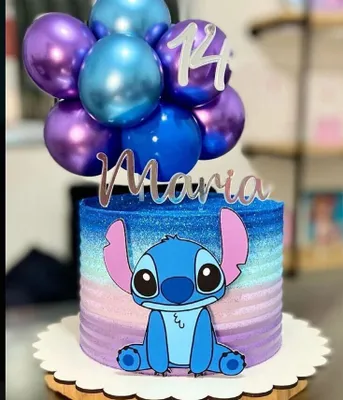Produktbild von Lilo and Stitch 14cm Zuckermasse Tortenaufleger Torte Tortenbild Fondant (LS06)