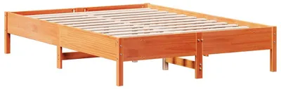 Produktbild von vidaXL Massivholzbett ohne Matratze Wachsbraun 140x200 cm Kiefernholz