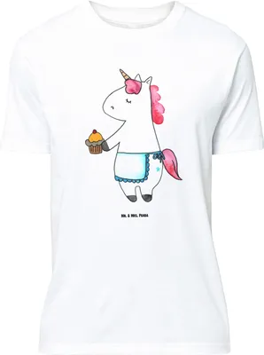Produktbild von Mr. & Mrs. Panda Größe XL T-Shirt Einhorn Muffin - Weiß - Geschenk, mit Spruch, Tshirt, Kekse, Geburtstag, Shirt, Liebesgrüße, Unicorn, Geburtstagsgrüße