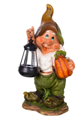 Produktbild von BIRENDY Gartenzwerg Gartenwichtel LED Gartenfigur versch.Modelle, Farbe:ZWERG-11021-1D-Solar-Kuerbis