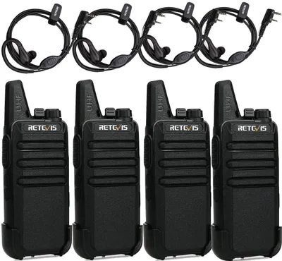 Produktbild von Retevis RT622 Walkie Talkie, Funkgerät mit Headset, Mini PMR446 Lizenzfrei, 16 Kanäle CTCSS/DCS Funkgeräte, VOX Monitor Scan, 4 Stücke für Camping, Reisen