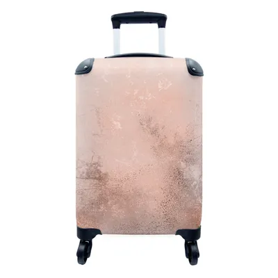Produktbild von MuchoWow® Koffer Handgepäck Trolley Rollkoffer Kleine Reisekoffer mit 4 Rollen - Marmor - Stein - Rosa - Cabin Size < 55x40x23 cm & 55x40x20 cm - Fotokoffer - Kabinenkoffer - Boardgepäck - Reise-Box - Reisekoffer - Reisegepäck - Koffer mit Bild - Trolley für Kinder