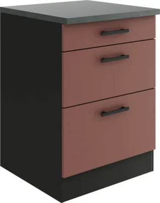 Produktbild von Optifit Schubladenunterschrank Nizza407 BxTxH 60 x 60 x 84,8 cm rostrot matt zerlegt KUNI U636-9+