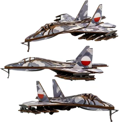 Produktbild von Militärflugzeug Holzpuzzle 3D Modell Puzzle Set 00654